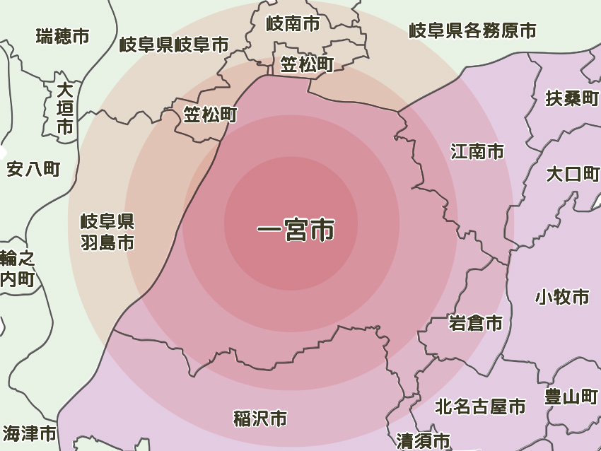 対応地域エリアマップ
